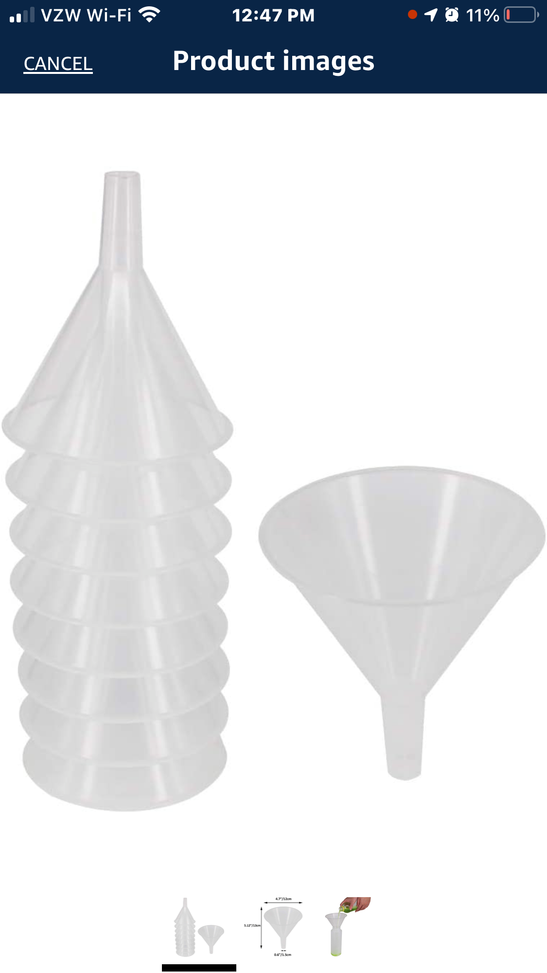 Plastic funnel clear for feeding - USMANTIS