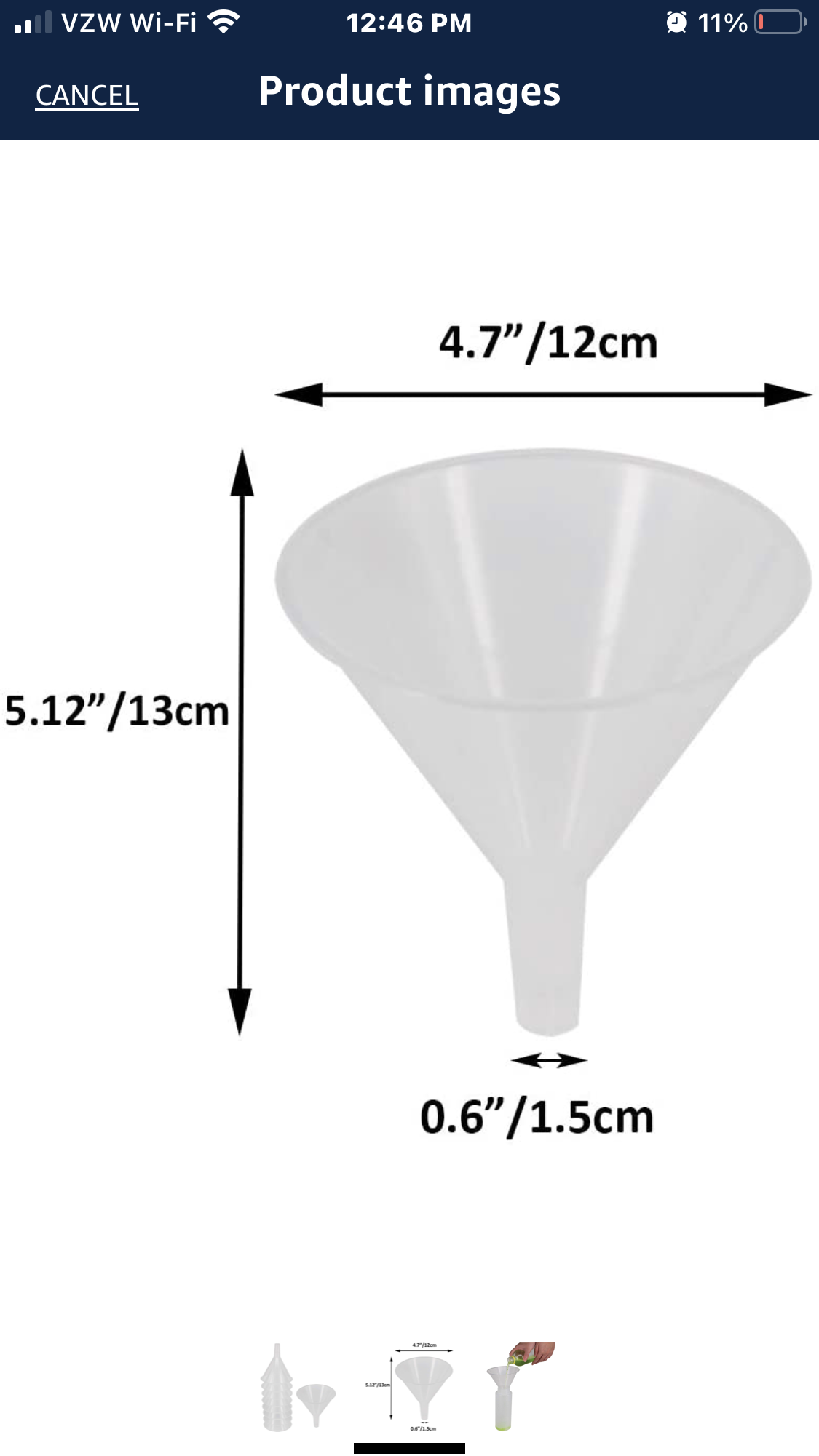 Plastic funnel clear for feeding - USMANTIS