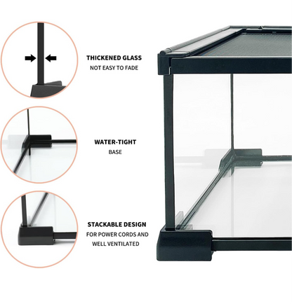 8" x 8"x 12" Habitat with Top Sliding Door Screen Ventilation