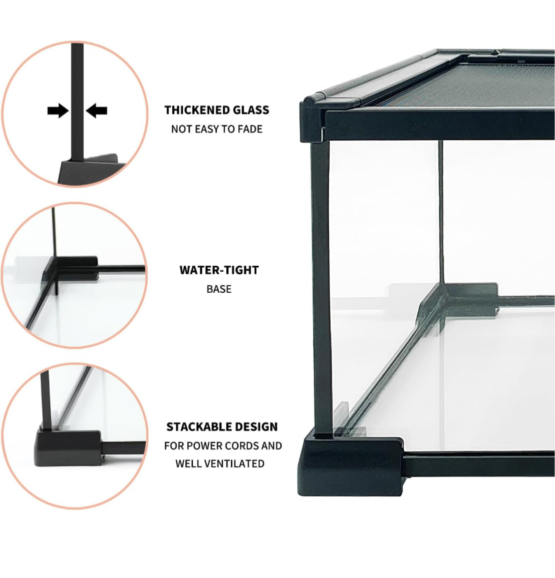 8" x 8"x 12" Habitat with Top Sliding Door Screen Ventilation