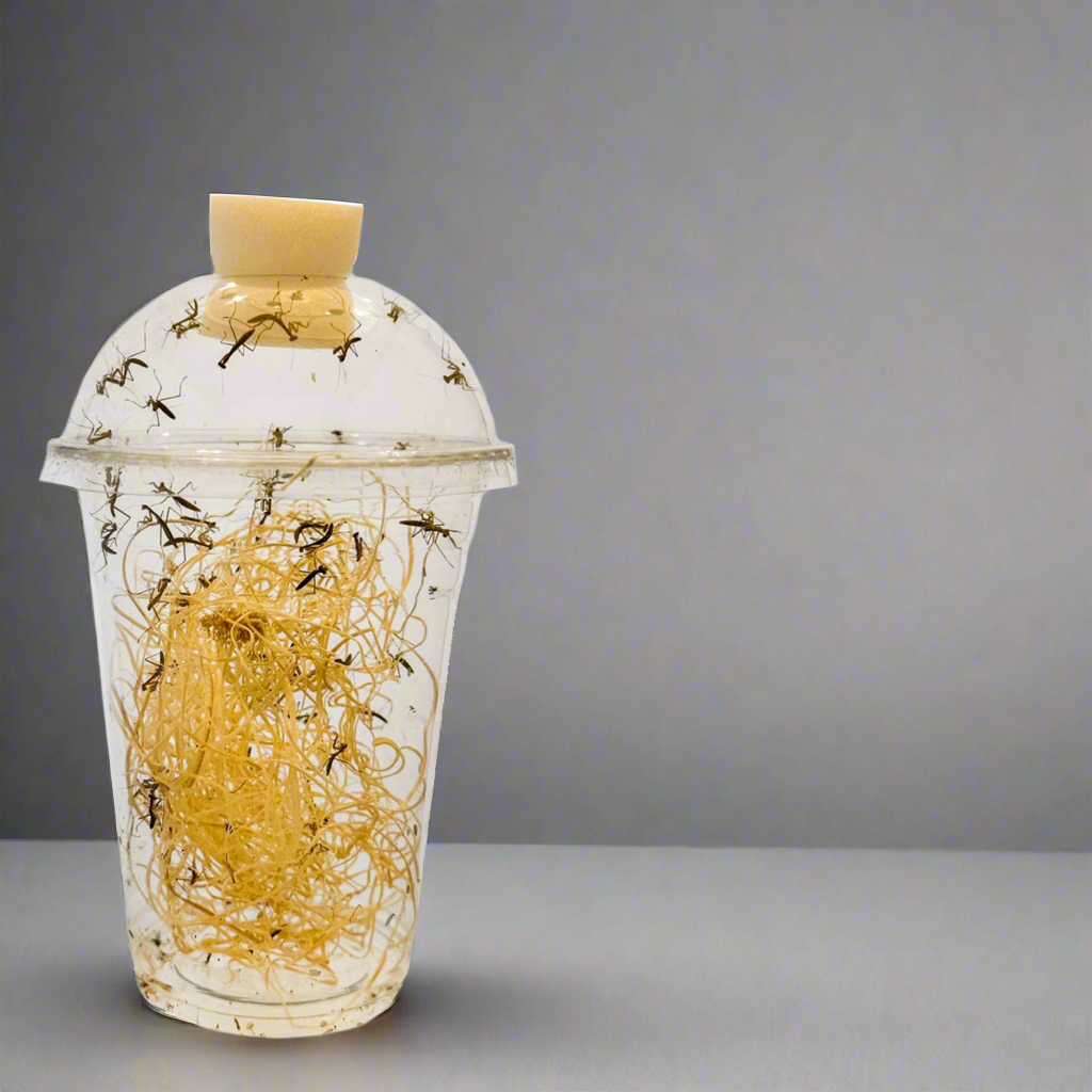 Hatching cup with plug and excelsior