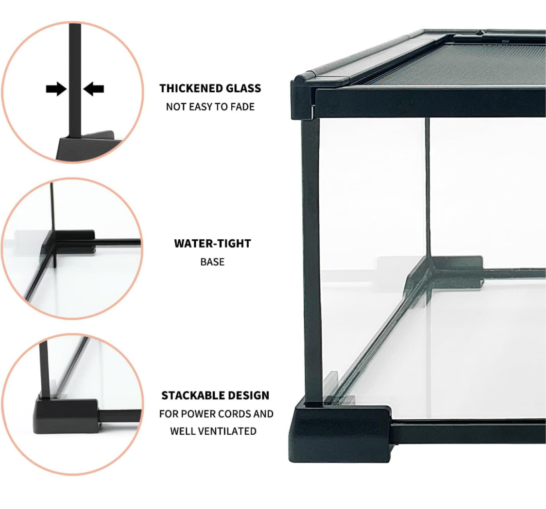 8" x 8"x 12" Habitat with Top Sliding Door Screen Ventilation