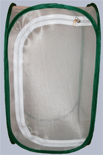 White 13.5" by 13.5" by 24" Popup Cage with Vinyl Window praying mantis breeding cage