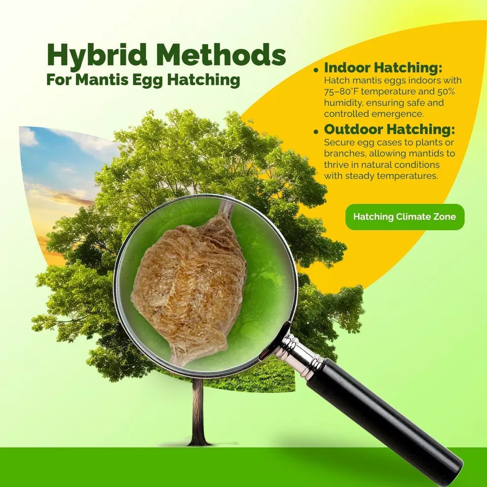 4x Chinese Praying Mantis Egg Case With Hatching Cup Produces upto 400 Babies