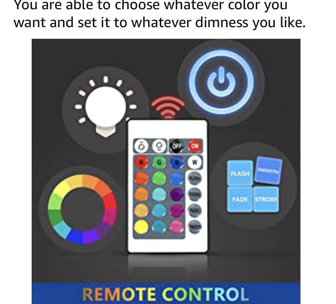 7.5” LED Light Remote Control Colors Water Proof - USMANTIS