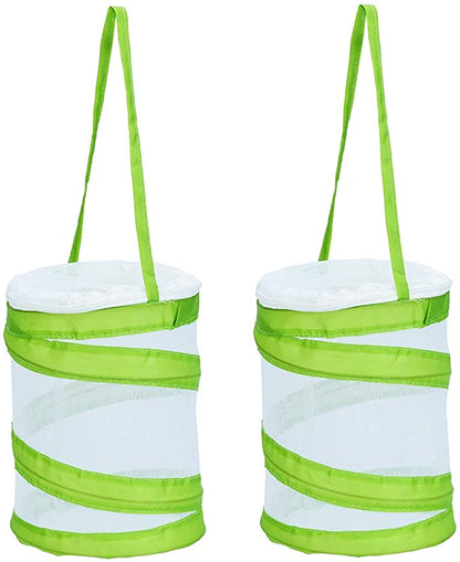Popup Cage White Green 5" by 6" Mini round for insects. Mantis net cage ooth cage - USMANTIS