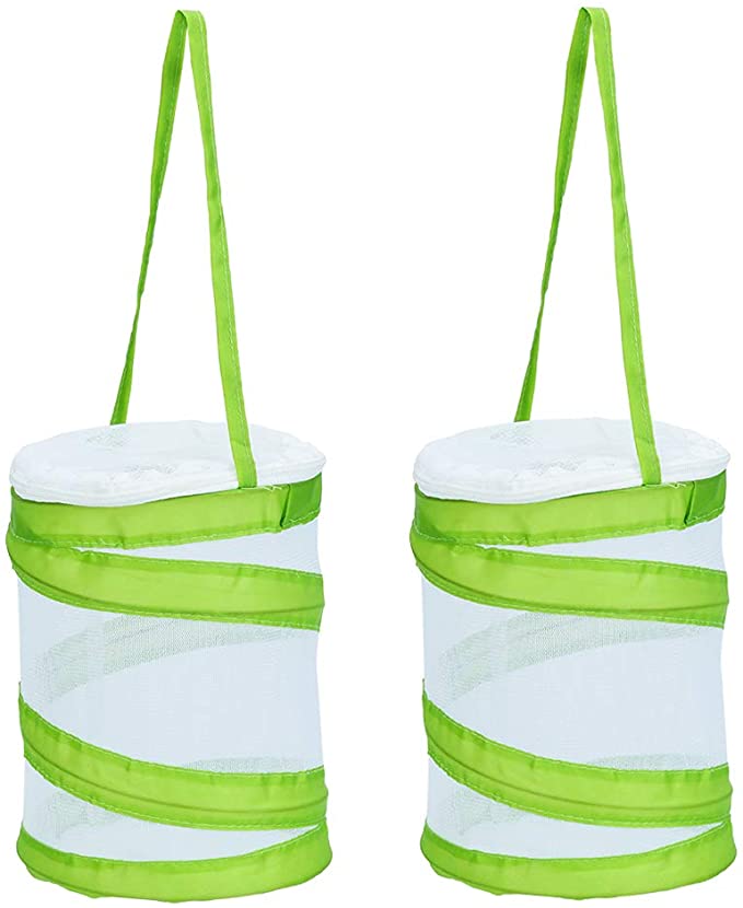 Popup Cage White Green 5" by 6" Mini round for insects. Mantis net cage ooth cage - USMANTIS