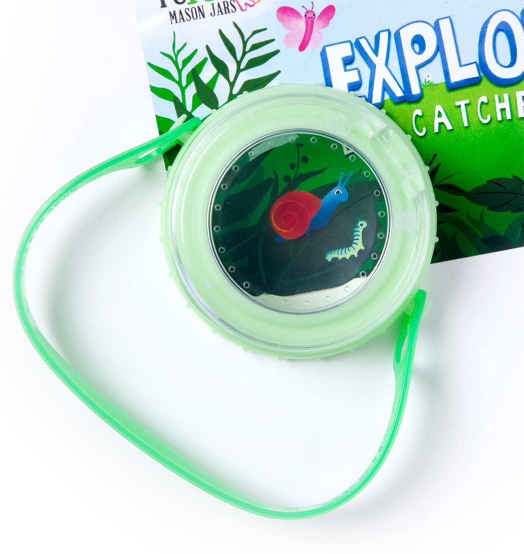 Insect Habitat, Mantis Keeper Habitat, Magnifyer Lid Glow Green STEM - USMANTIS