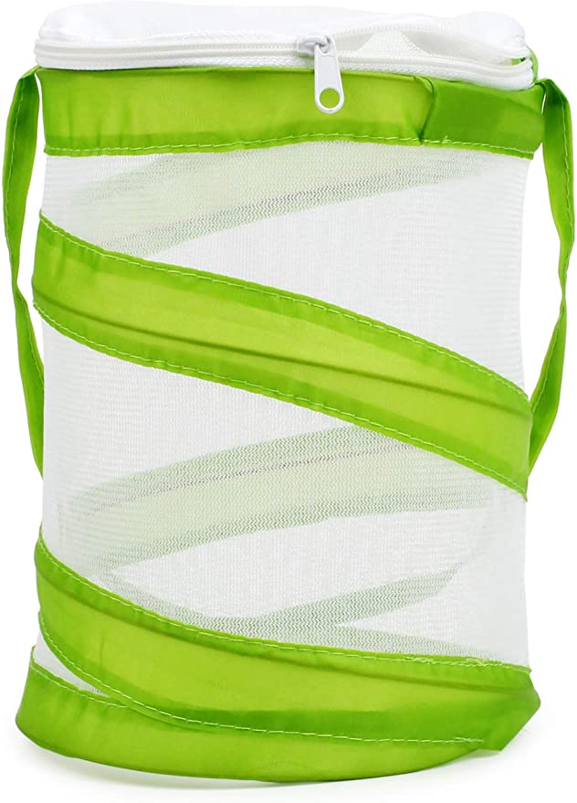 Popup Cage White Green 5" by 6" Mini round for insects. Mantis net cage ooth cage - USMANTIS