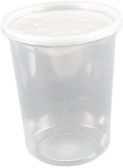 Deli-Cup-feeding 32 ounce cups with vented lids and Plug